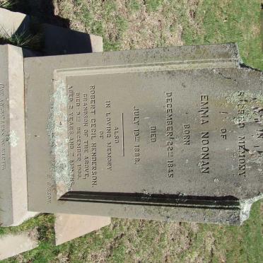 NOONAN Emma 1845-1888 :: HENDERSON Robert Cecil -1900