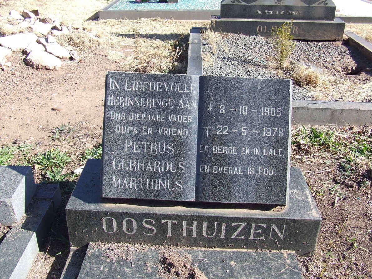 OOSTHUIZEN Petrus Gerhardus Marthinus 1905-1978