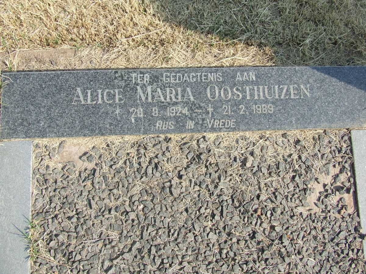 OOSTHUIZEN Alice Maria 1924-1989