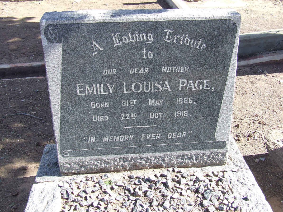 PAGE Emily Louisa 1866-1918