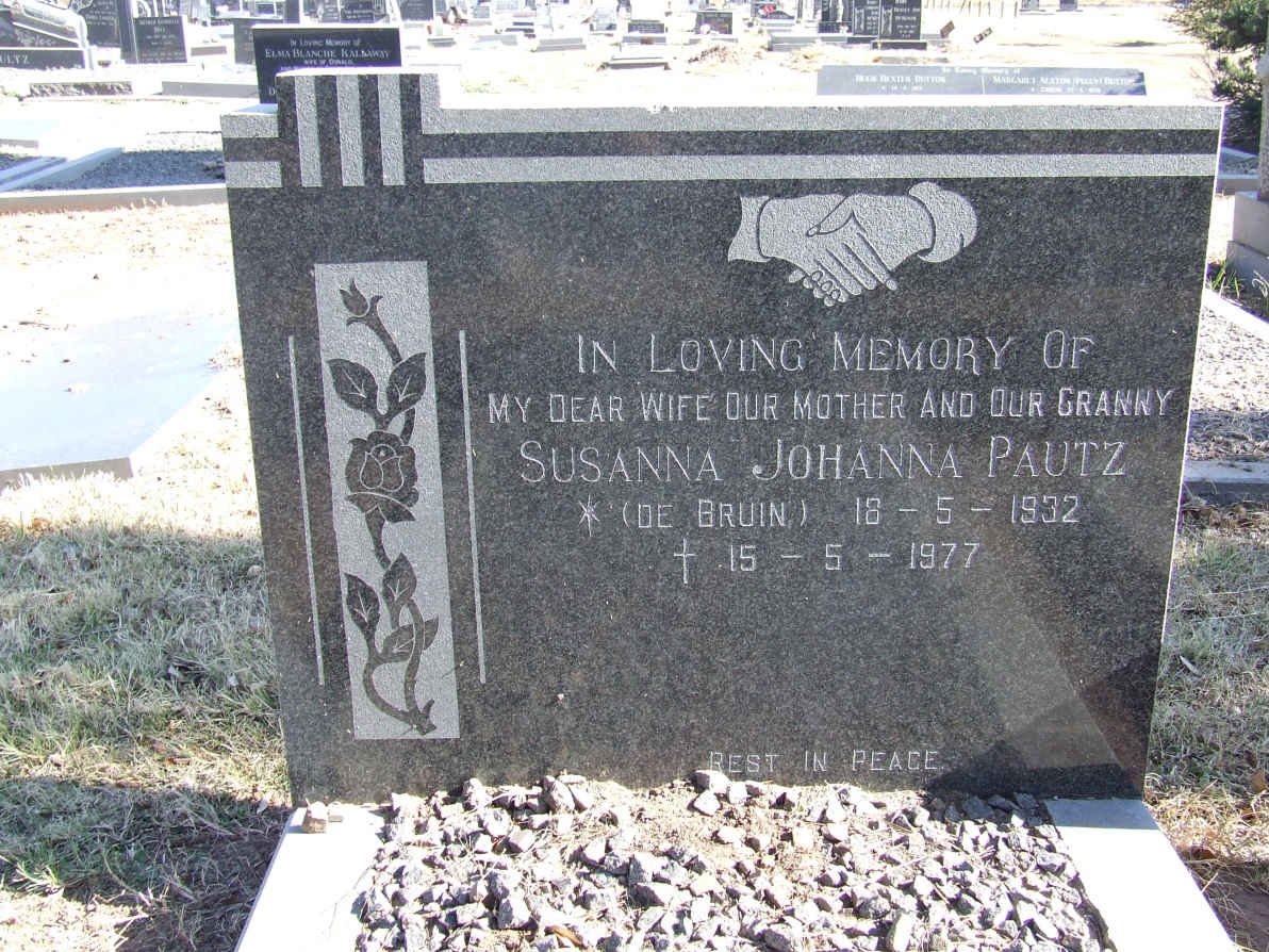PAUTZ Susanna Johanna nee DE BRUIN 1932-1977