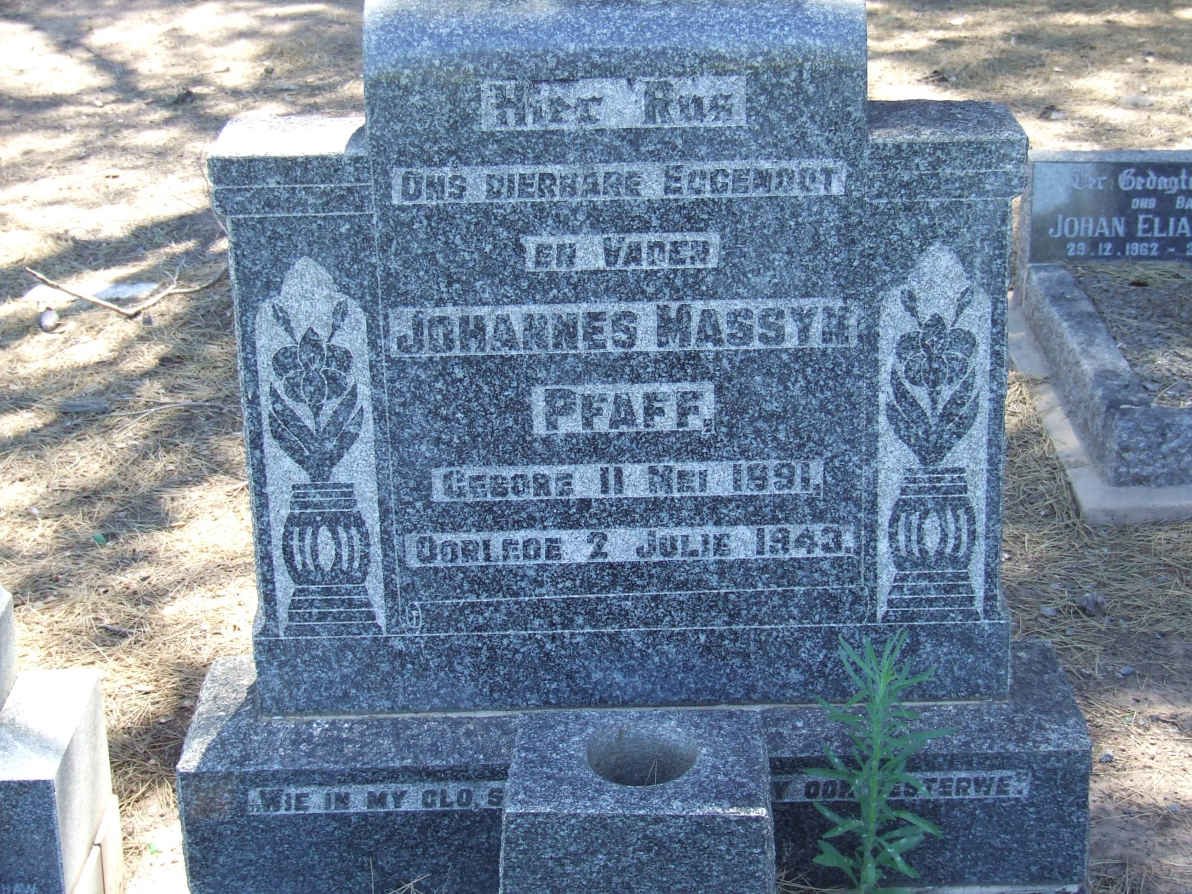 PFAFF Johannes Massyn 1891-1943