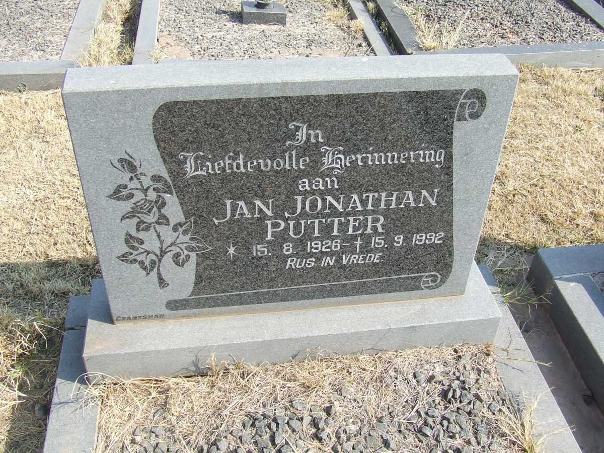 PUTTER Jan Jonathan 1926-1992