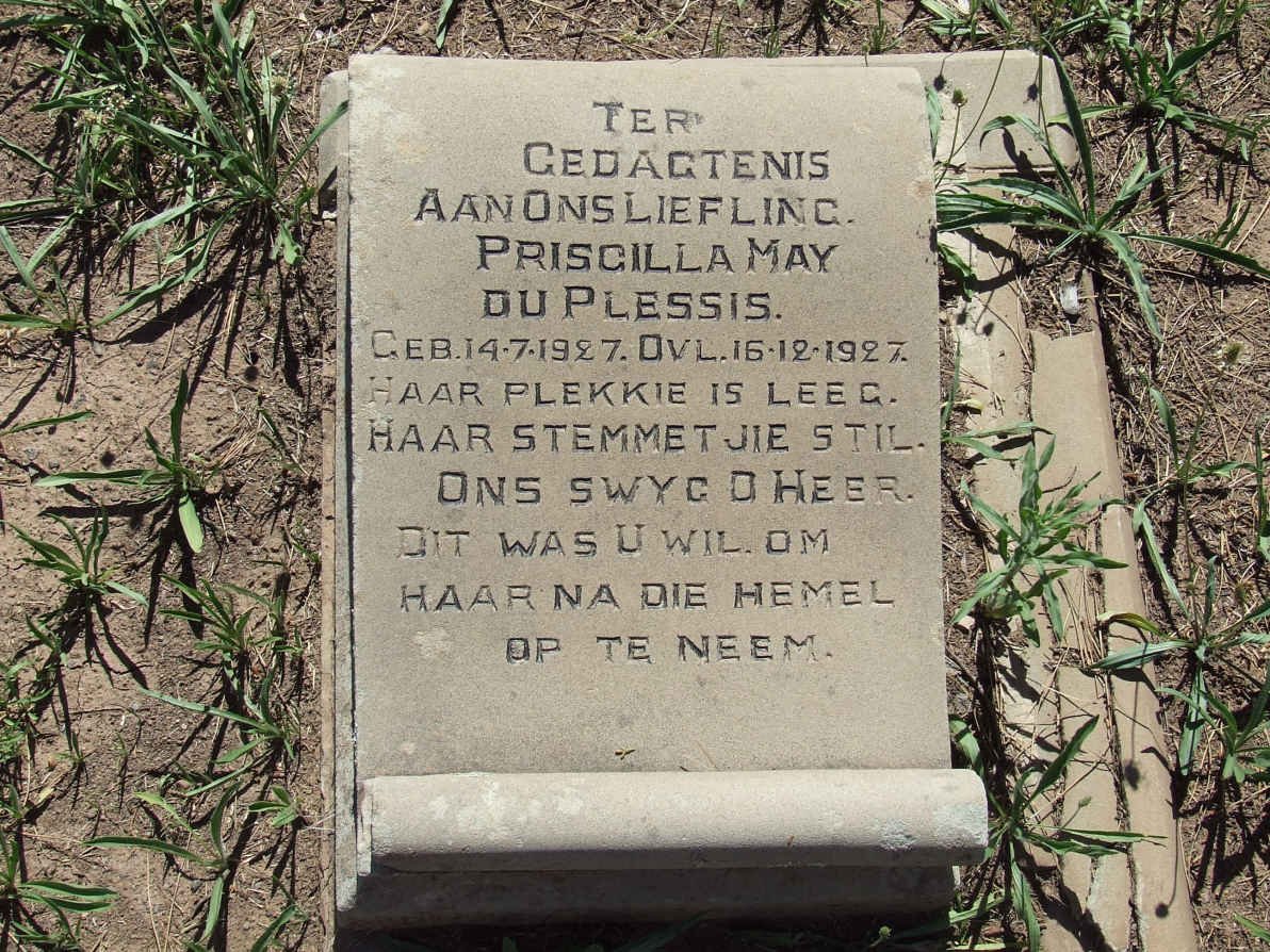PLESSIS Priscilla May, du 1927-1927