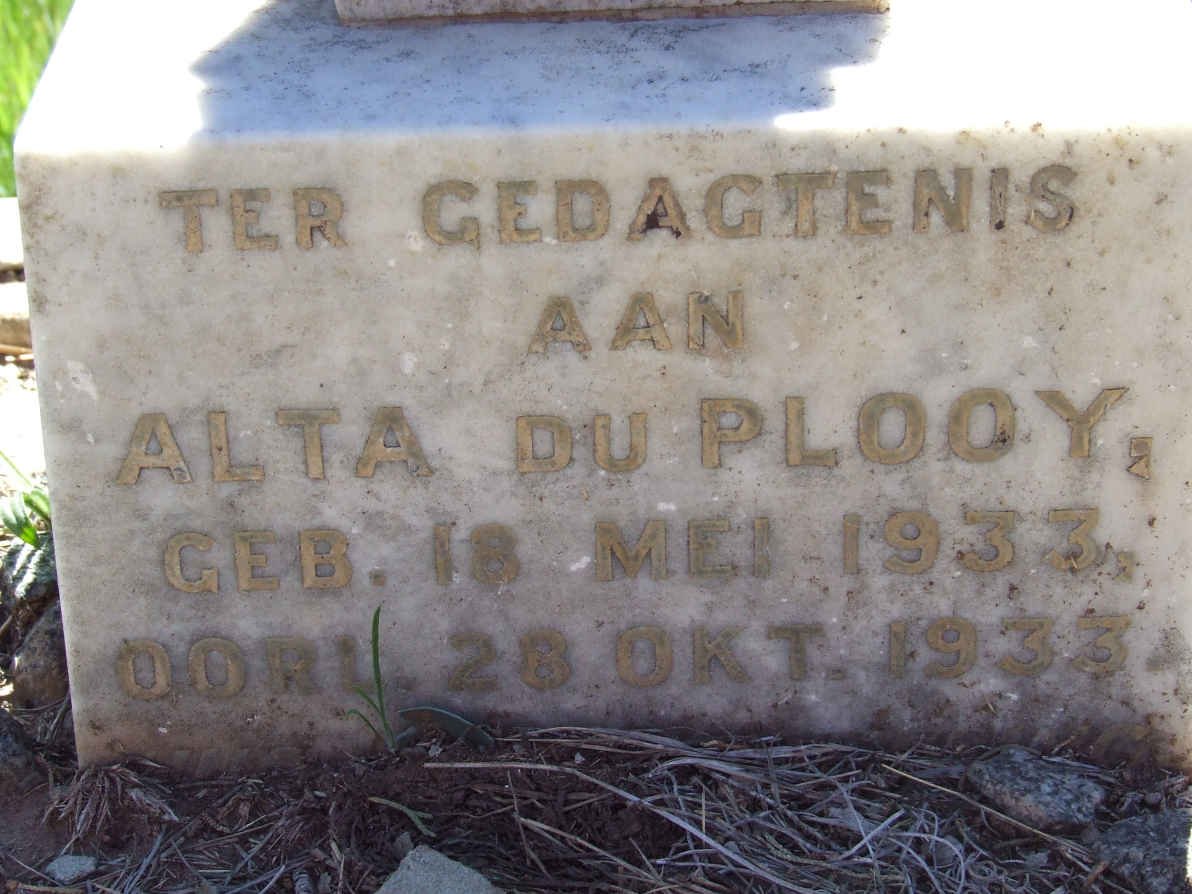 PLOOY Alta, du 1933-1933
