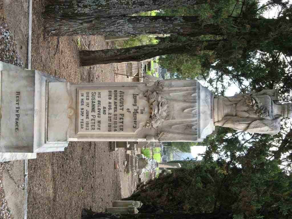 PETER August 1854-1916 &amp; Susanne -1952