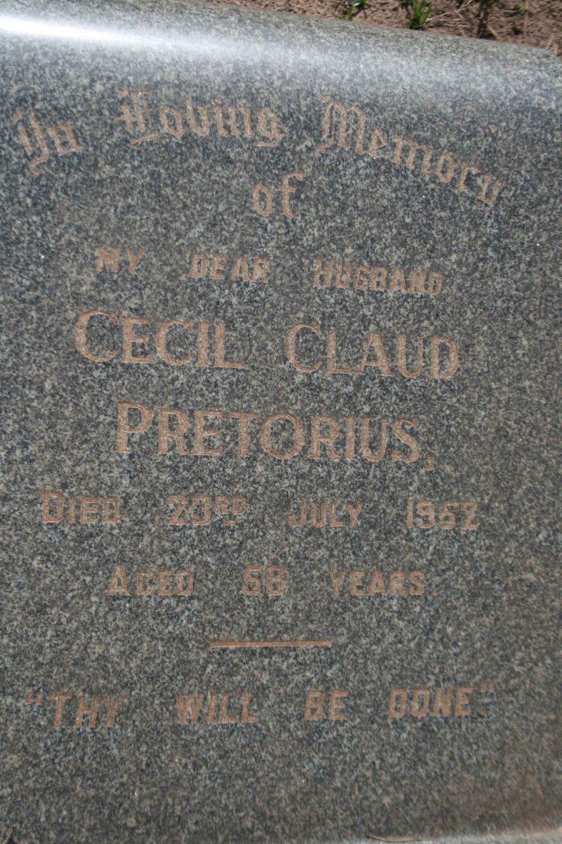 PRETORIUS Cecil Claud -1952