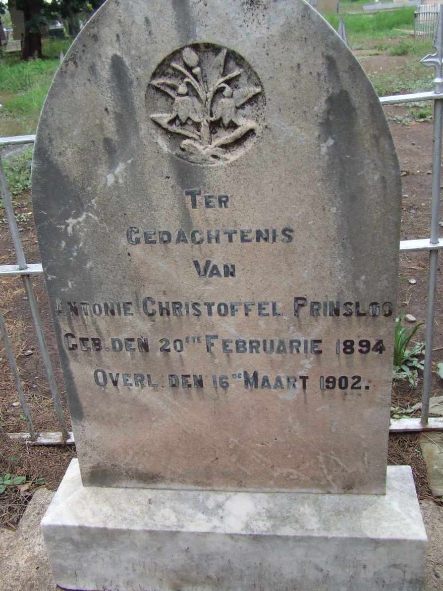 PRINSLOO Antonie Christoffel 1894-1902