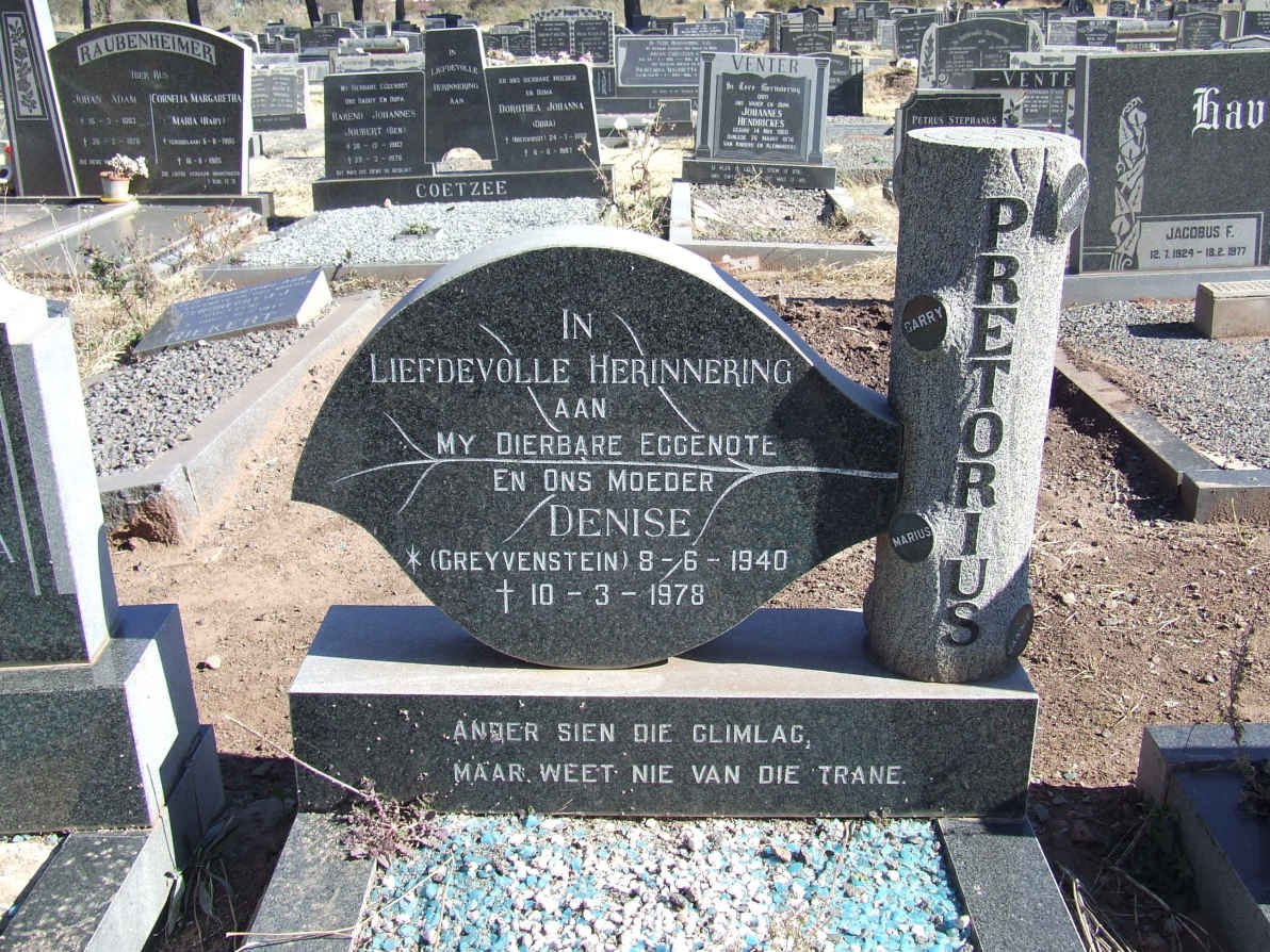 PRETORIUS Denise nee GREYVENSTEIN 1940-1978