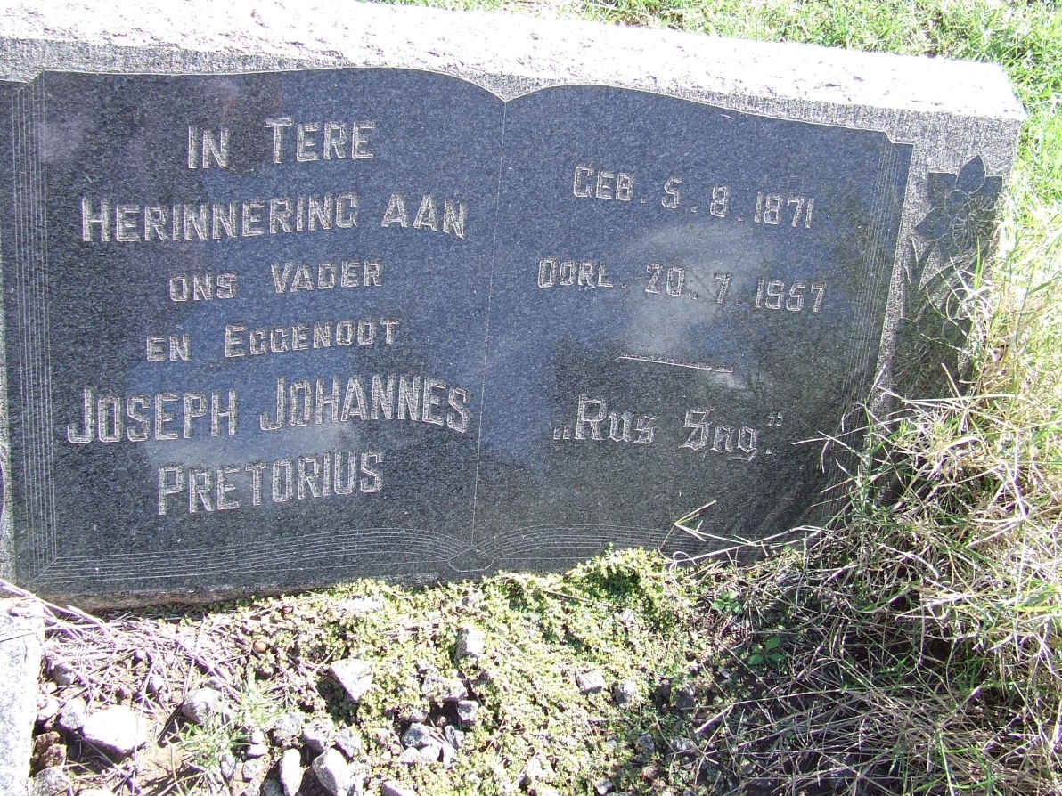 PRETORIUS Joseph Johannes 1871-1957