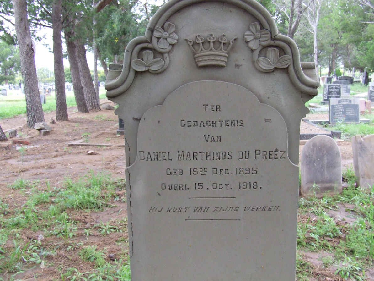 PREEZ Daniel Marthinus, du 1895-1918