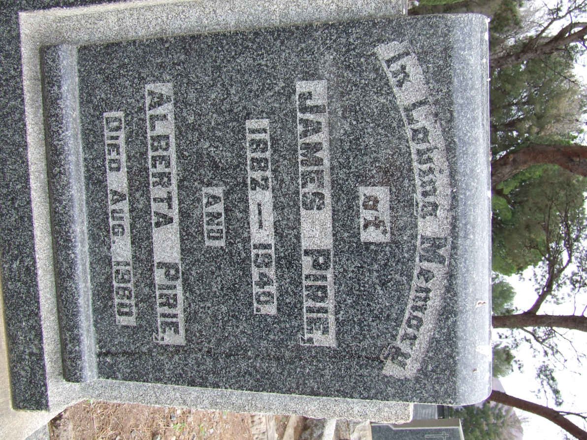 PIRIE James 1882-1940 &amp; Alberta -1960