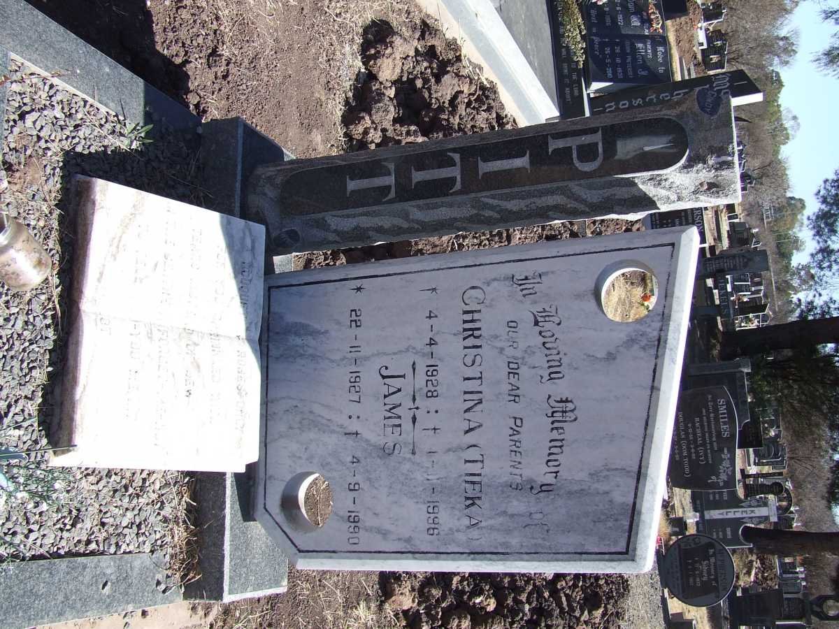 PITT James 1927-1990 &amp; Christina 1928-1996