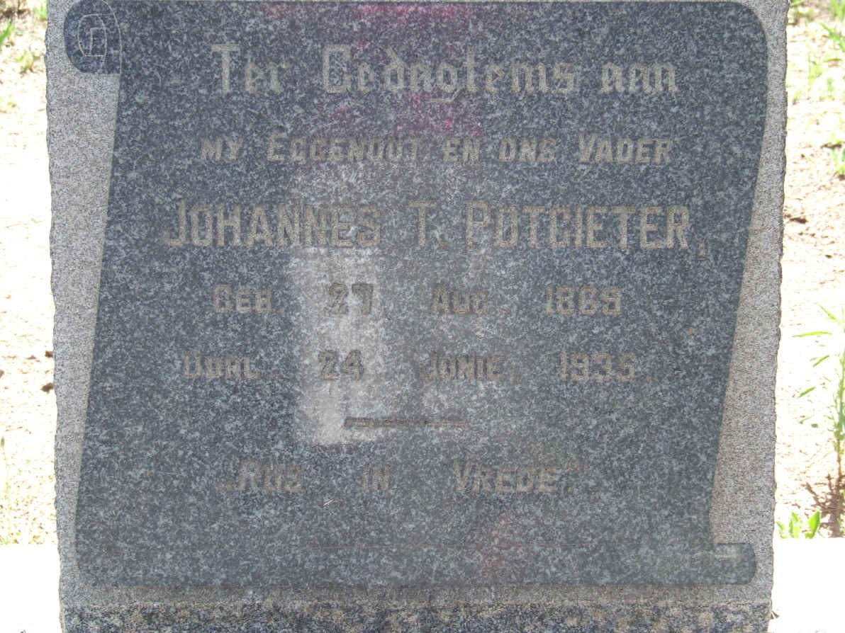 POTGIETER Johannes T. 1869-1935