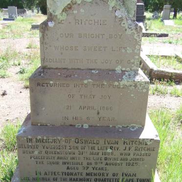 RITCHIE Harold Robertson -1886 :: RITCHIE Oswald Ivan 1888-1925