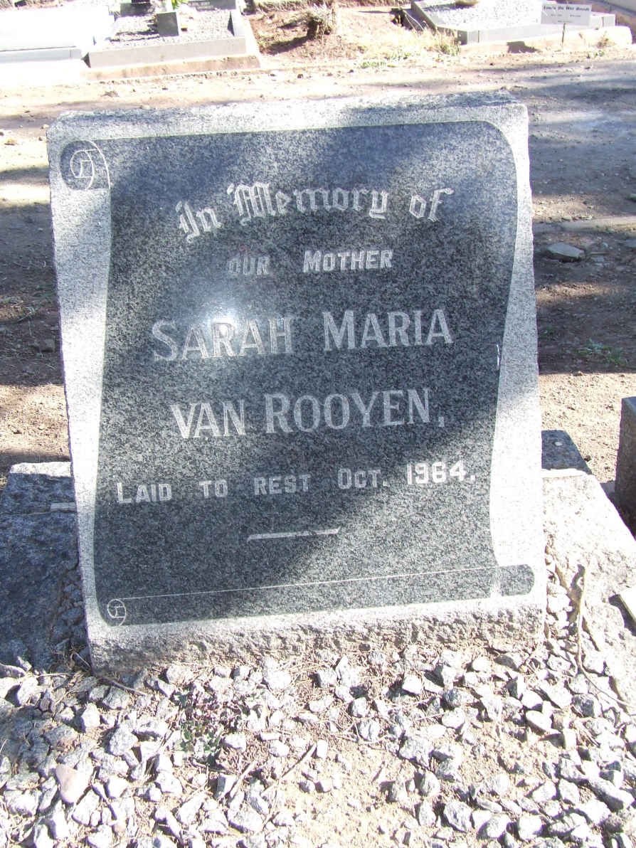 ROOYEN Sarah Maria, van -1964