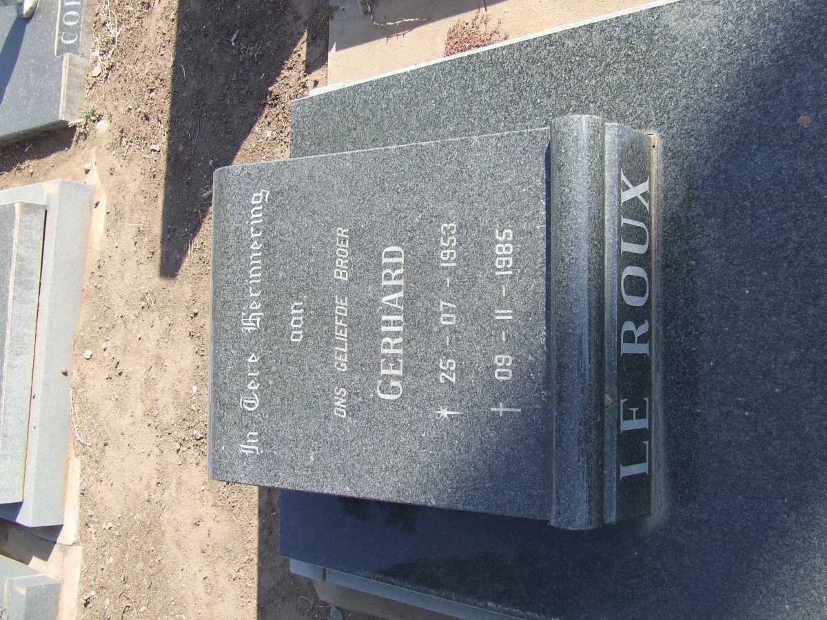 ROUX Gerhard, le 1953-1985