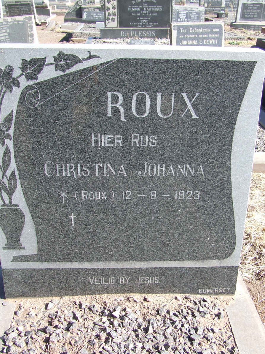 ROUX Christina Johanna nee ROUX 1923-