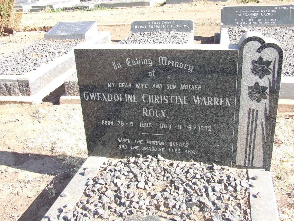 ROUX Gwendoline Christine Warren 1905-1972