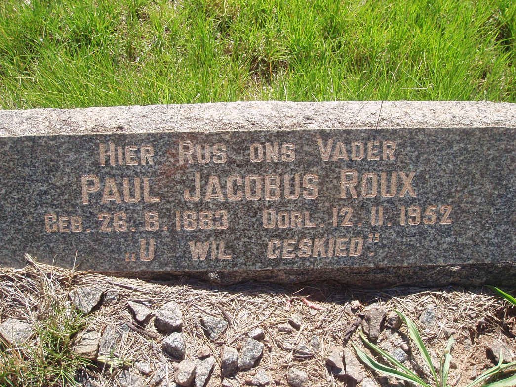 ROUX Paul Jacobus 1883-1952