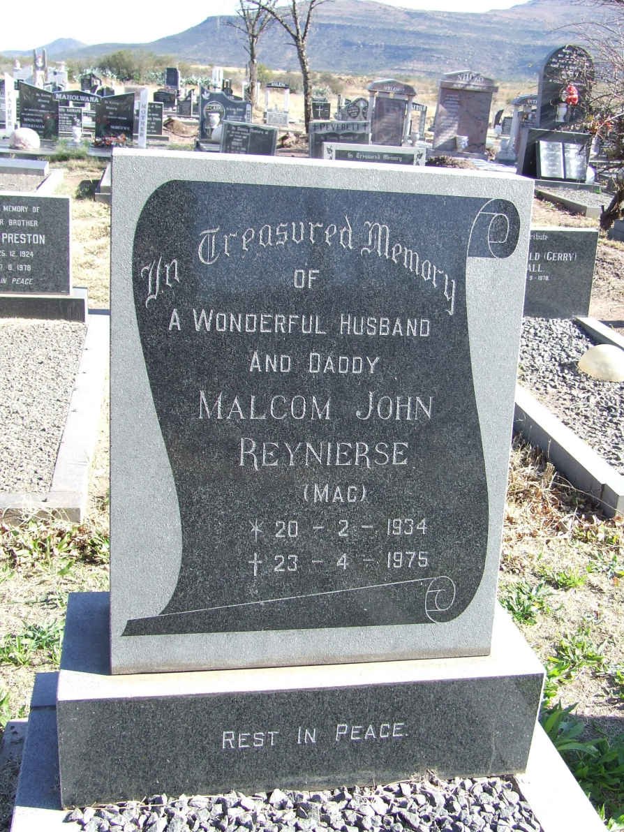 REYNIERSE Malcom John 1934-1975