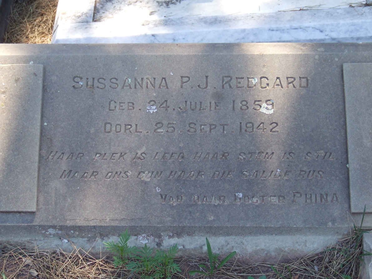 REDGARD Sussana P.J. 1859-1942