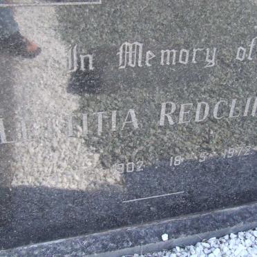 REDCLIFFE Lettitia 1902-1972