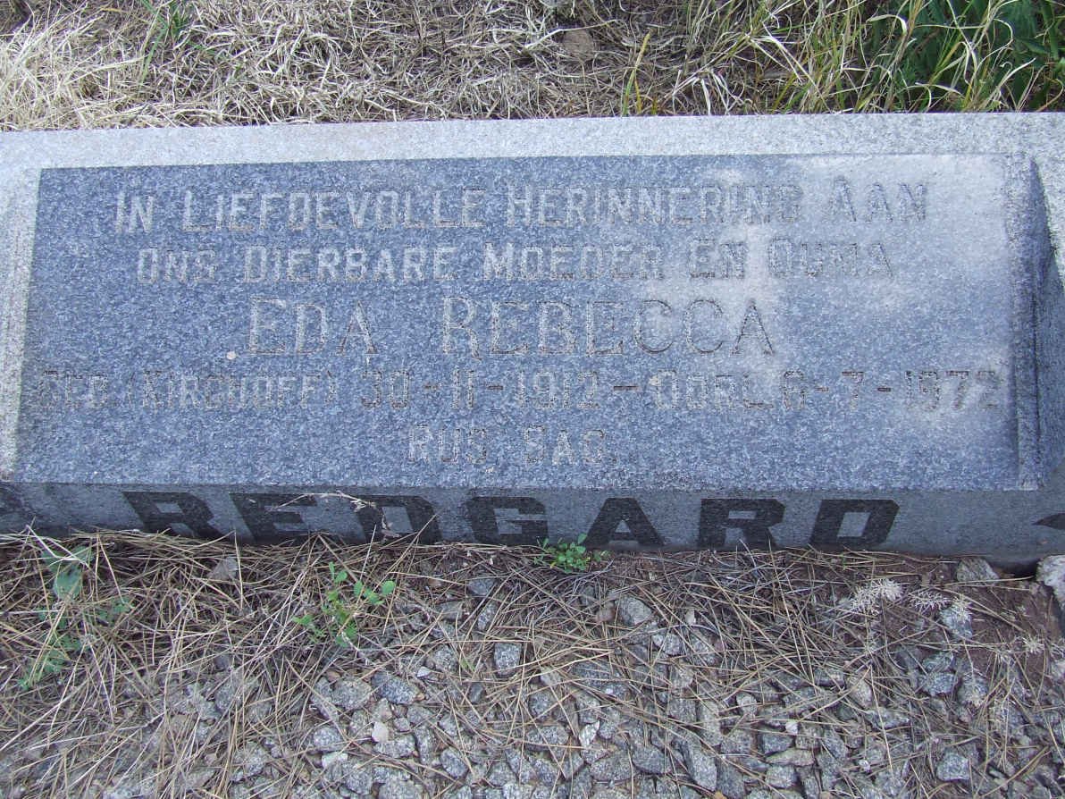 REDGARD Eda Rebecca nee KIRCHOFF 1912-1972