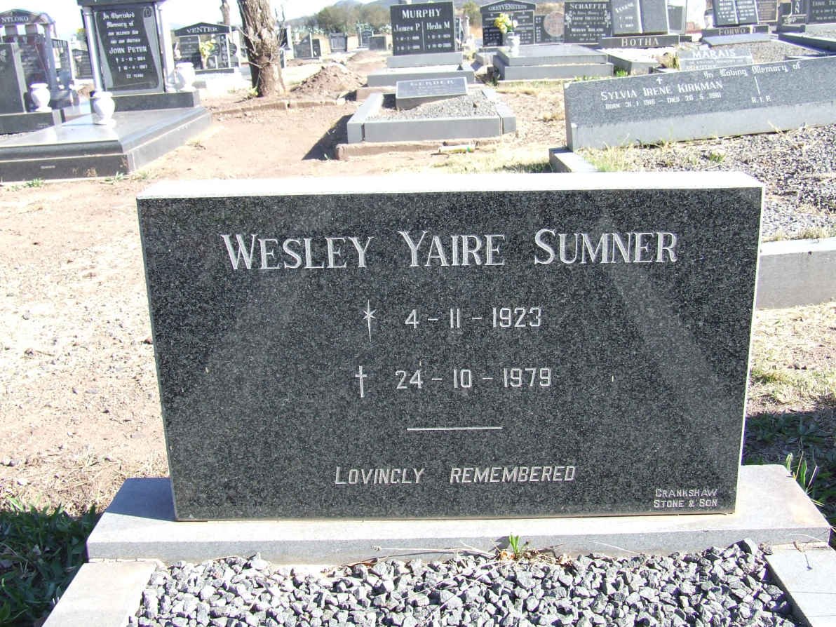 SUMNER Wesley Yaire 1923-1979
