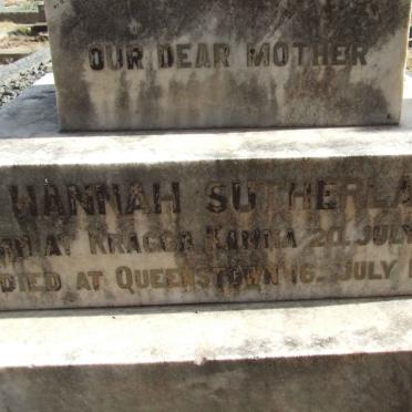 SUTHERLAND Hannah 1848-1913