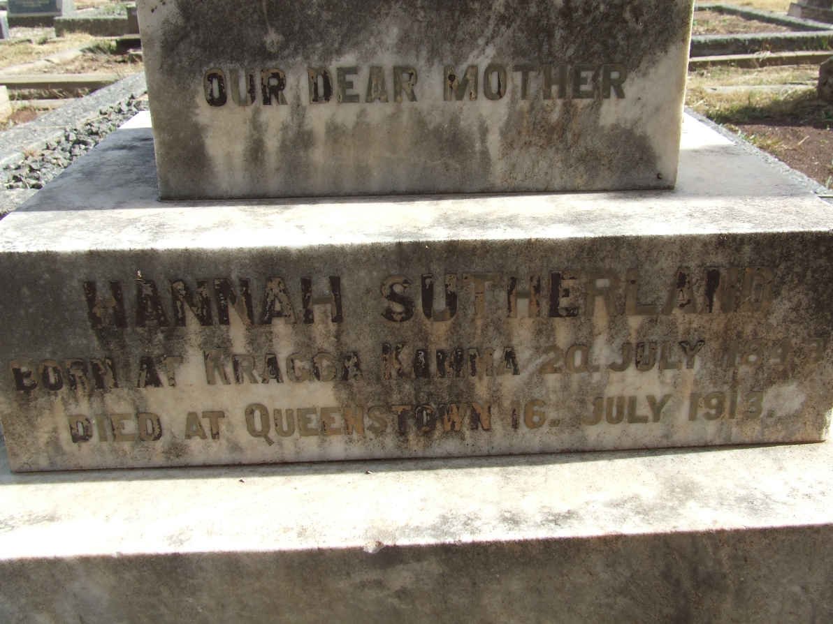 SUTHERLAND Hannah 1848-1913