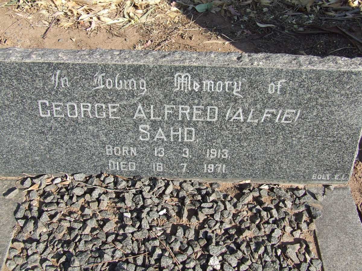 SAHD George Alfred 1913-1971