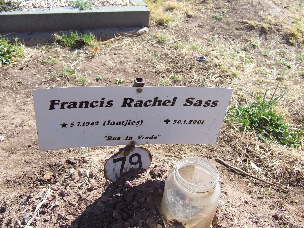 SASS Francis Rachel nee JANTJIES 1942-2001