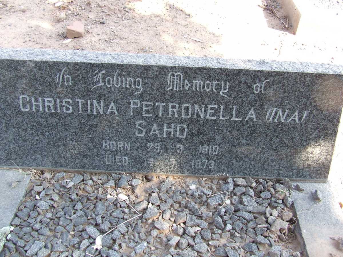 SAHD Christina Petronella 1910-1973