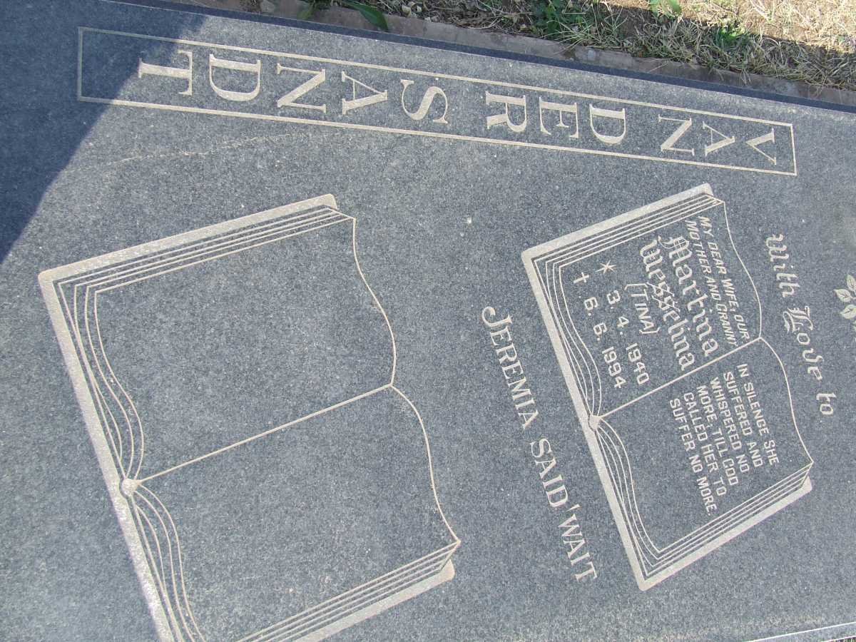 SANDT Martina Wesselina, van der 1940-1994