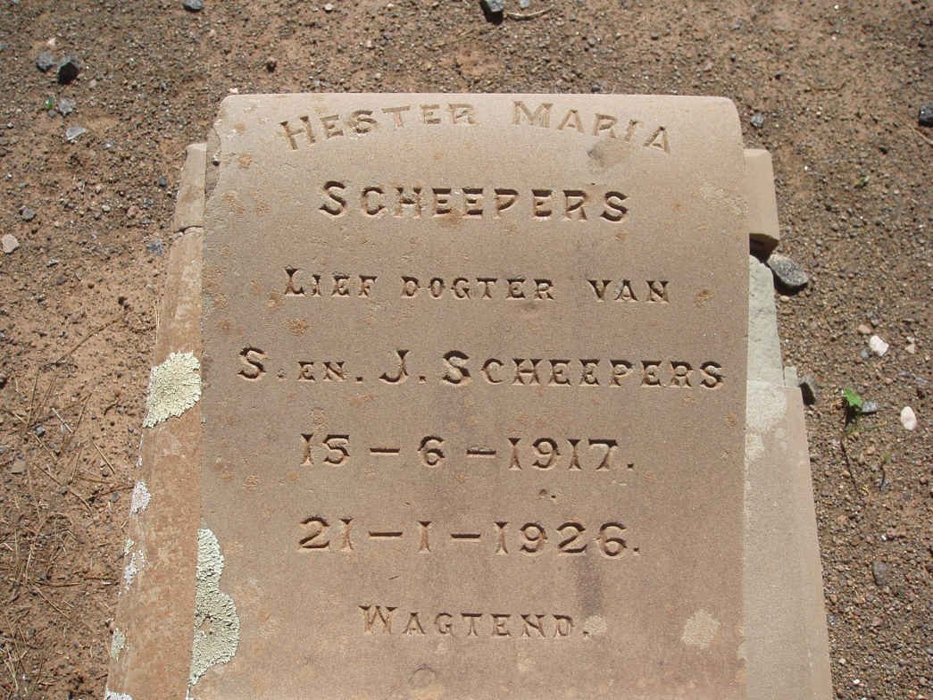 SCHEEPERS Hester Maria 1917-1926