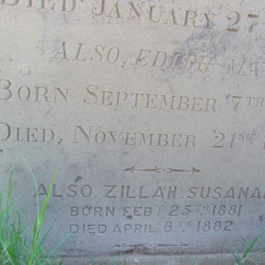 SCANDRETT Edith May 1878-1878 :: SCANDRETT Zillah Susanah 1881-1882