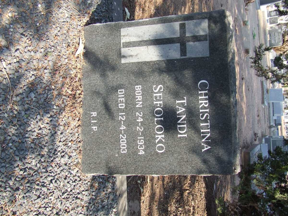 SEFOLOKO Christina Tandi 1934-2003