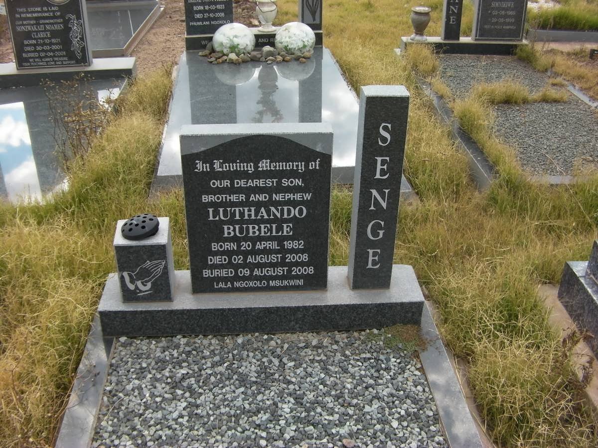 SENGE Luthando Bubele 1982-2008