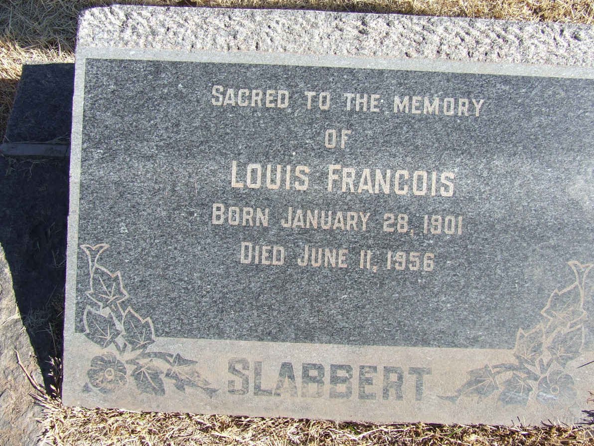 SLABBERT Louis Francois 1901-1956