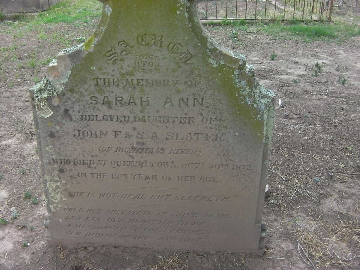 SLATER Sarah Ann 1854-1872