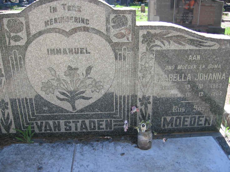 STADEN Isabella Johanna, van 1883-1962