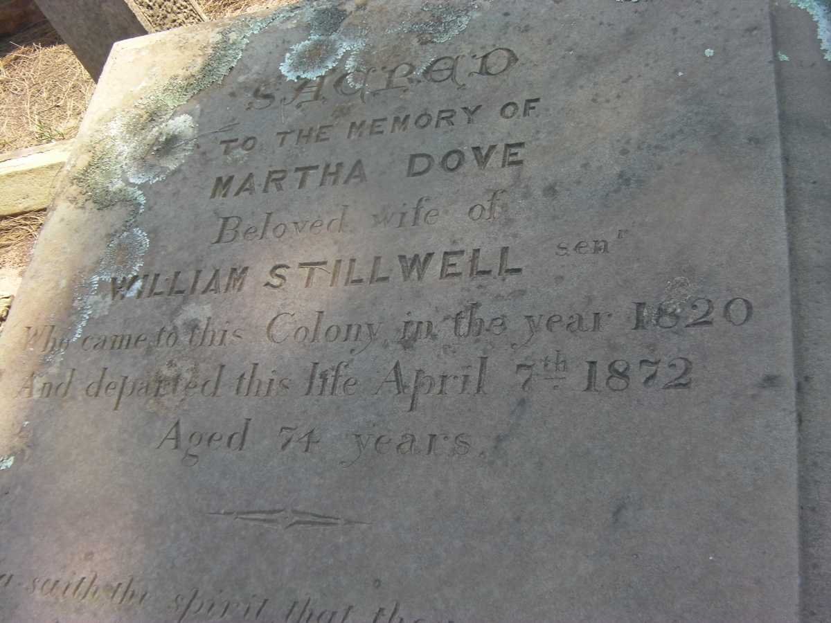 STILLWELL Martha nee DOVE -1872