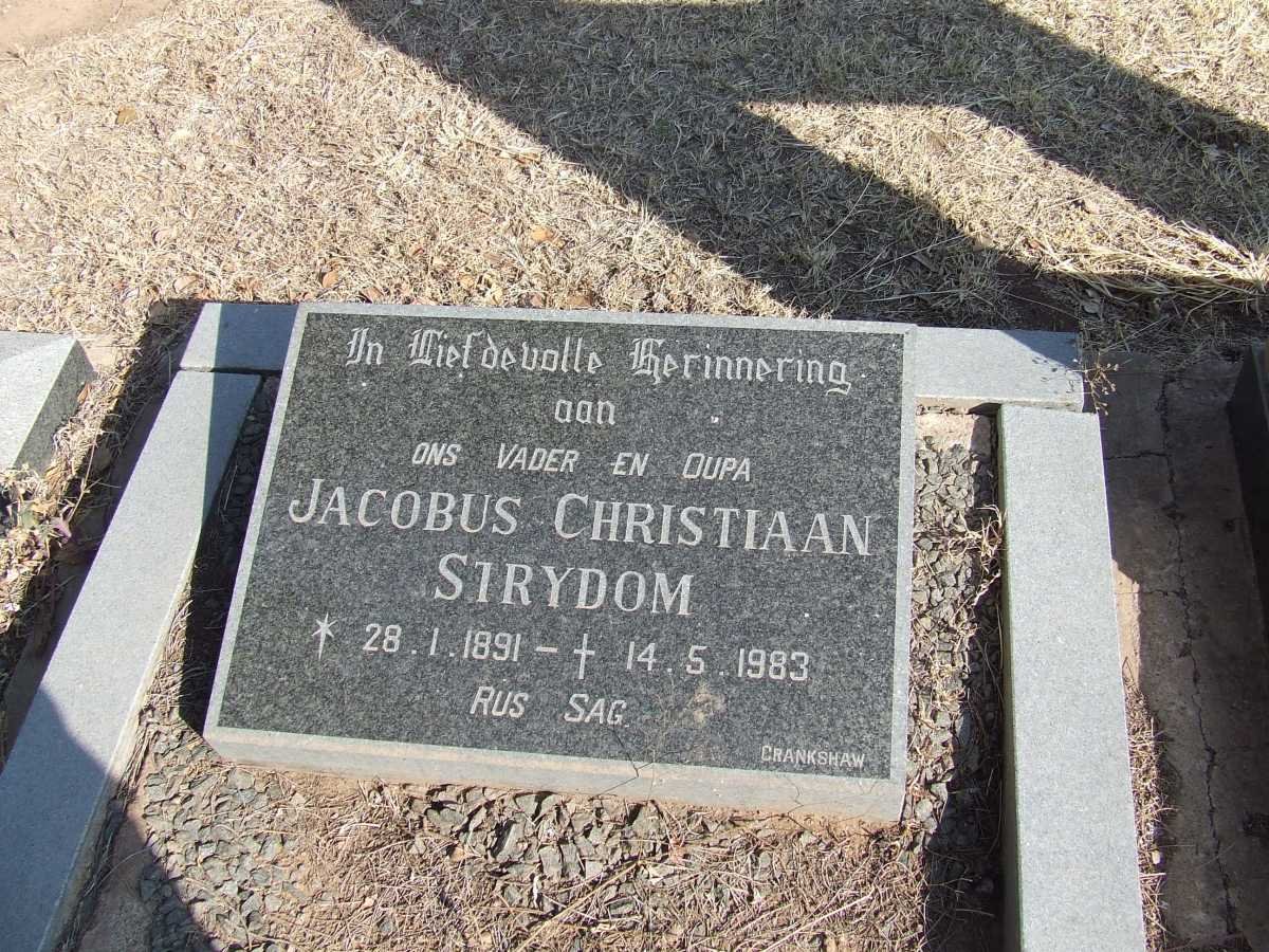 STRYDOM Jacobus Christiaan 1891-1983