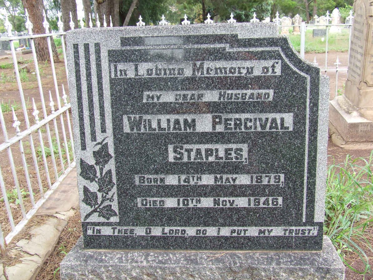STAPLES William Percival 1879-1946