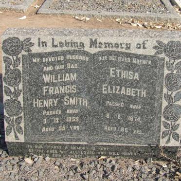 SMITH William Francis Henry -1953 &amp; Ethisa Elizabeth -1974