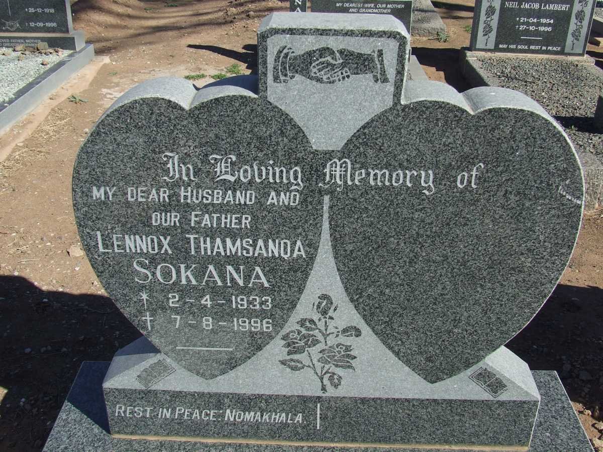SOKANA Lennox Thamsanqa 1933-1996