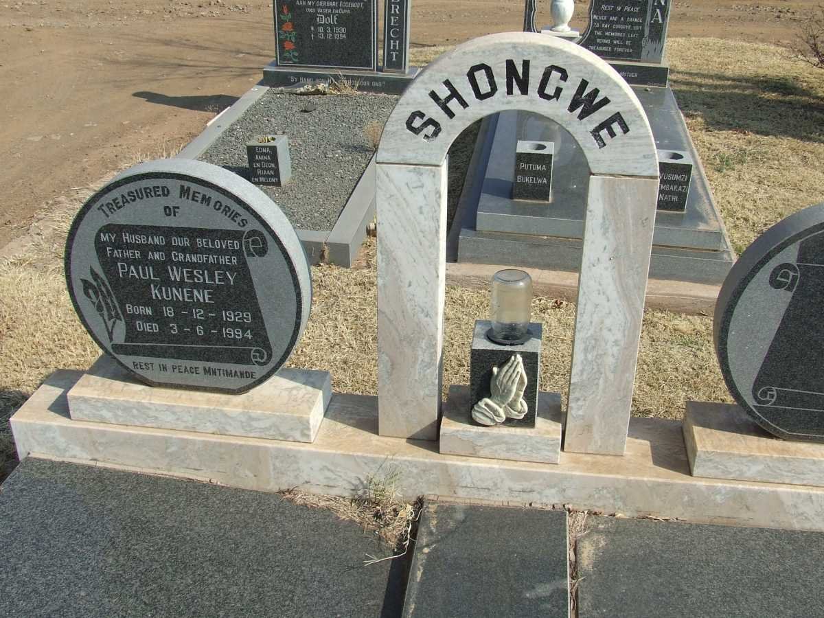SHONGWE Paul Wesley Kunene 1929-1994