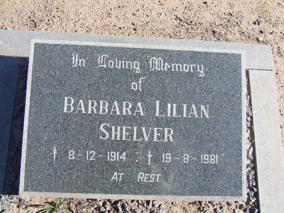 SHELVER Barbara Lilian 1914-1981