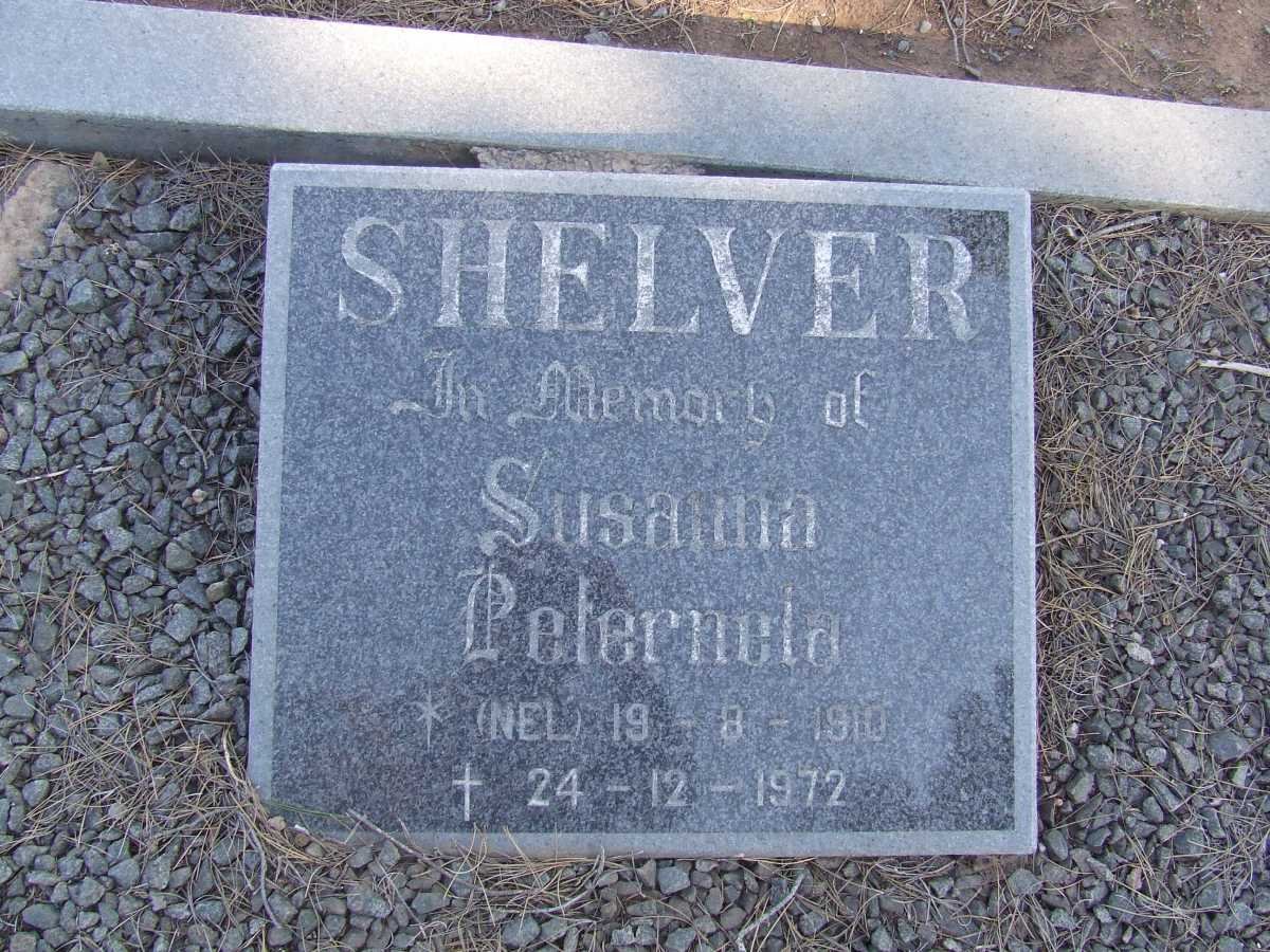 SHELVER Susanna Peternela nee NEL 1910-1972
